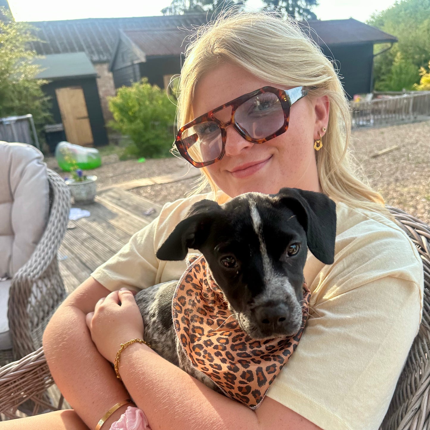 Brown Leopard Print Tie Up Dog Bandana